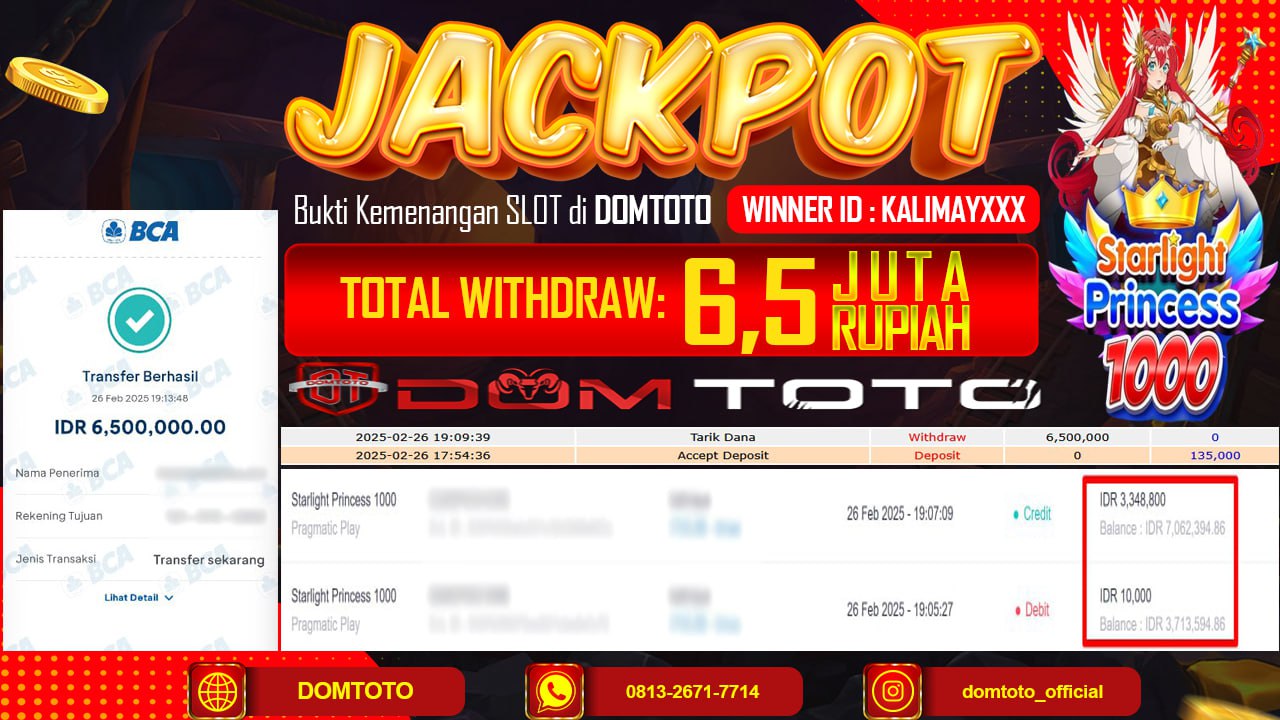 JACKPOT SLOT STARLIGHT PRINCESS 1000 26 FEBRUARI 2025